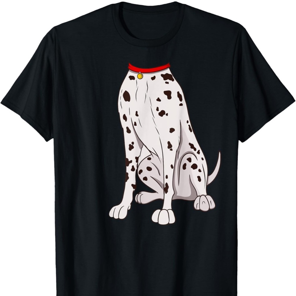 Black T-Shirt with Dalmatian Graphic